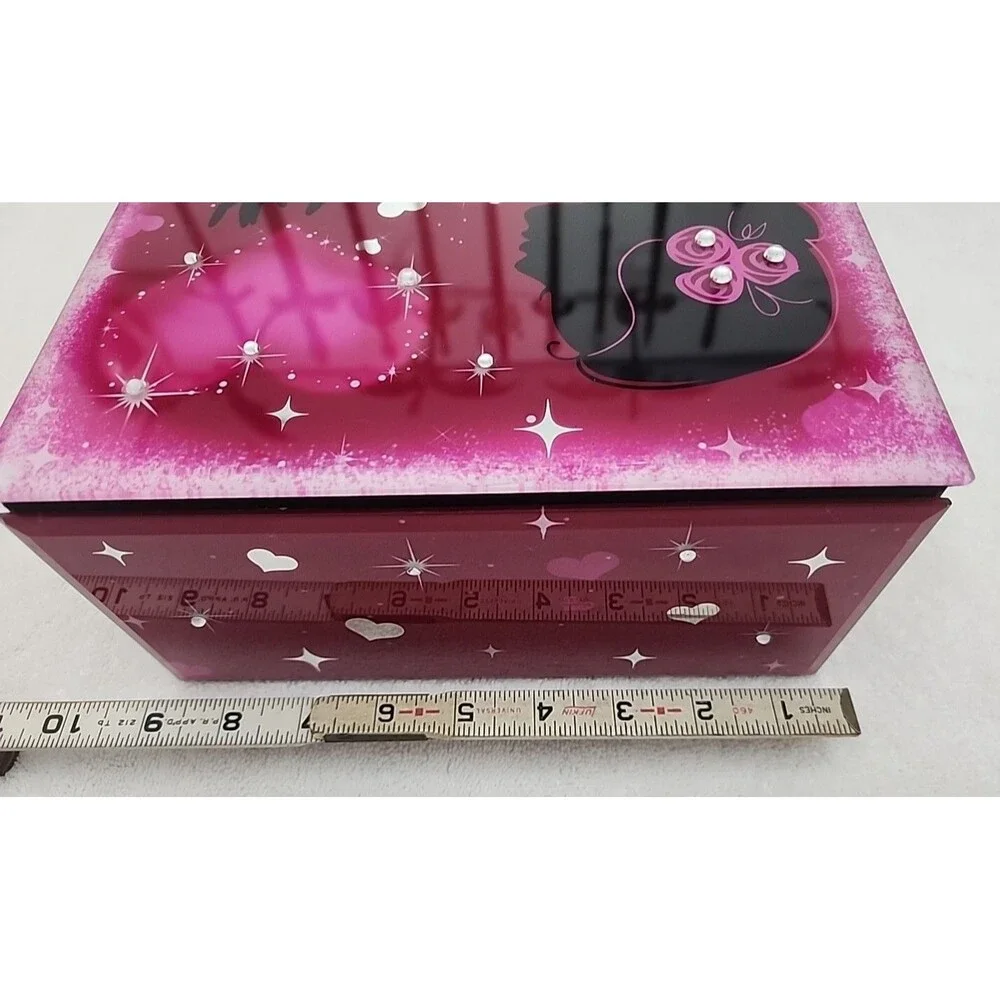Jewelry Box San Francisco Music Box Company Hearts and Kisses Glass Retired